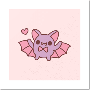 Cute Vampire Bat With Bow Tie Posters and Art